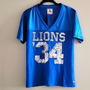 Victoria's Secret Pink Detroit Lions jersey. Small size. Blue, Silver and white.